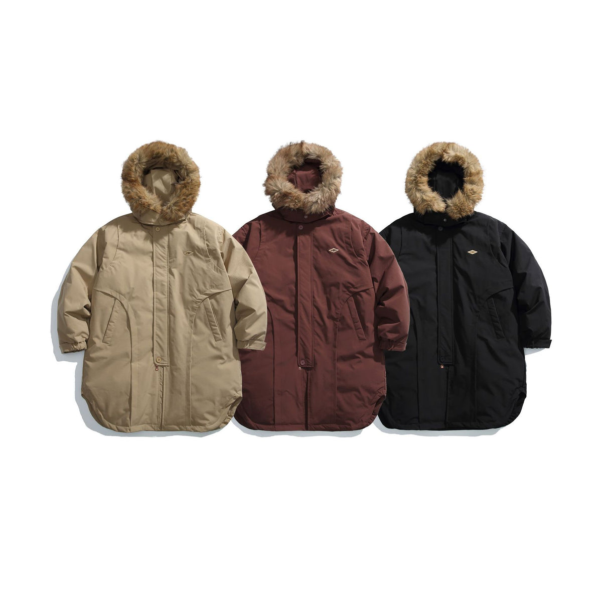 Men's Lined Winter Parka with Detachable Faux Fur Hood EVA-US