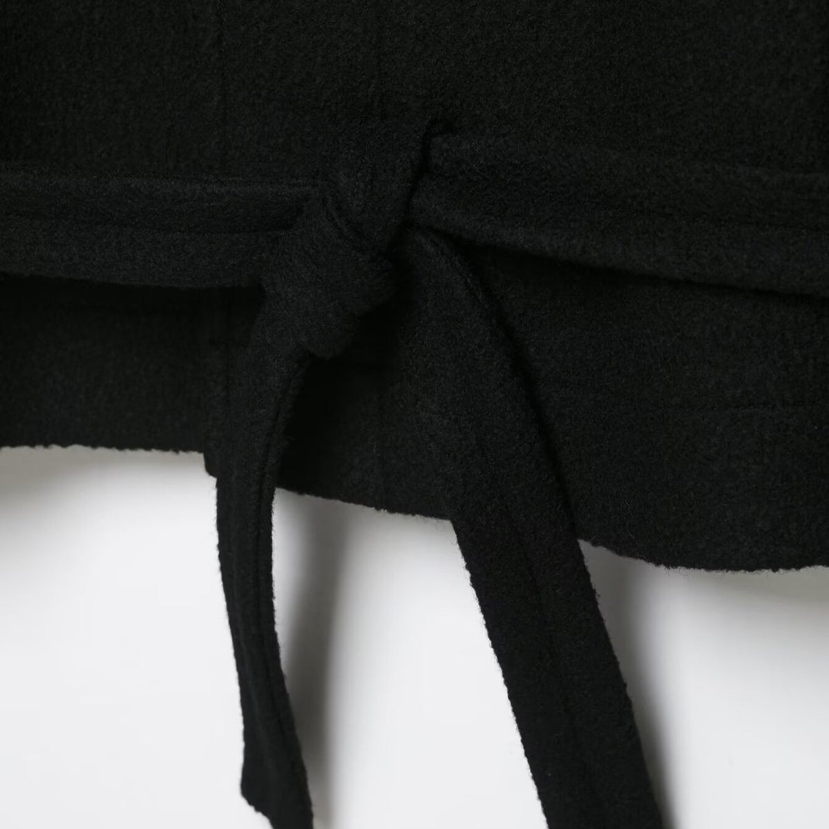 Women Short Duffle Cape Jacket with Stand-up Collar, Toggle Closures and Waist Belt EVA-US