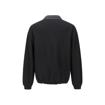 Men's fine knit polo sweater with structured collar and button placket EVA-US
