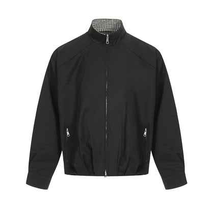 Men's Lightweight Windbreaker Blouson with Funnel Neck and Concealed Zippers EVA-US