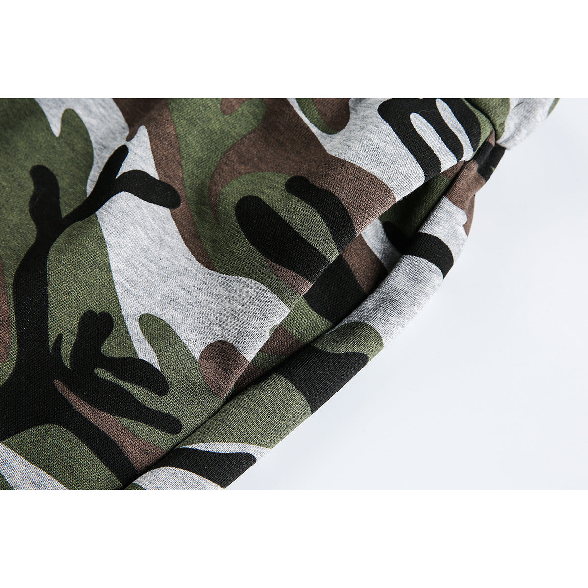 Women's midi skirt in camouflage style with elastic waistband and drawstring EVA-US