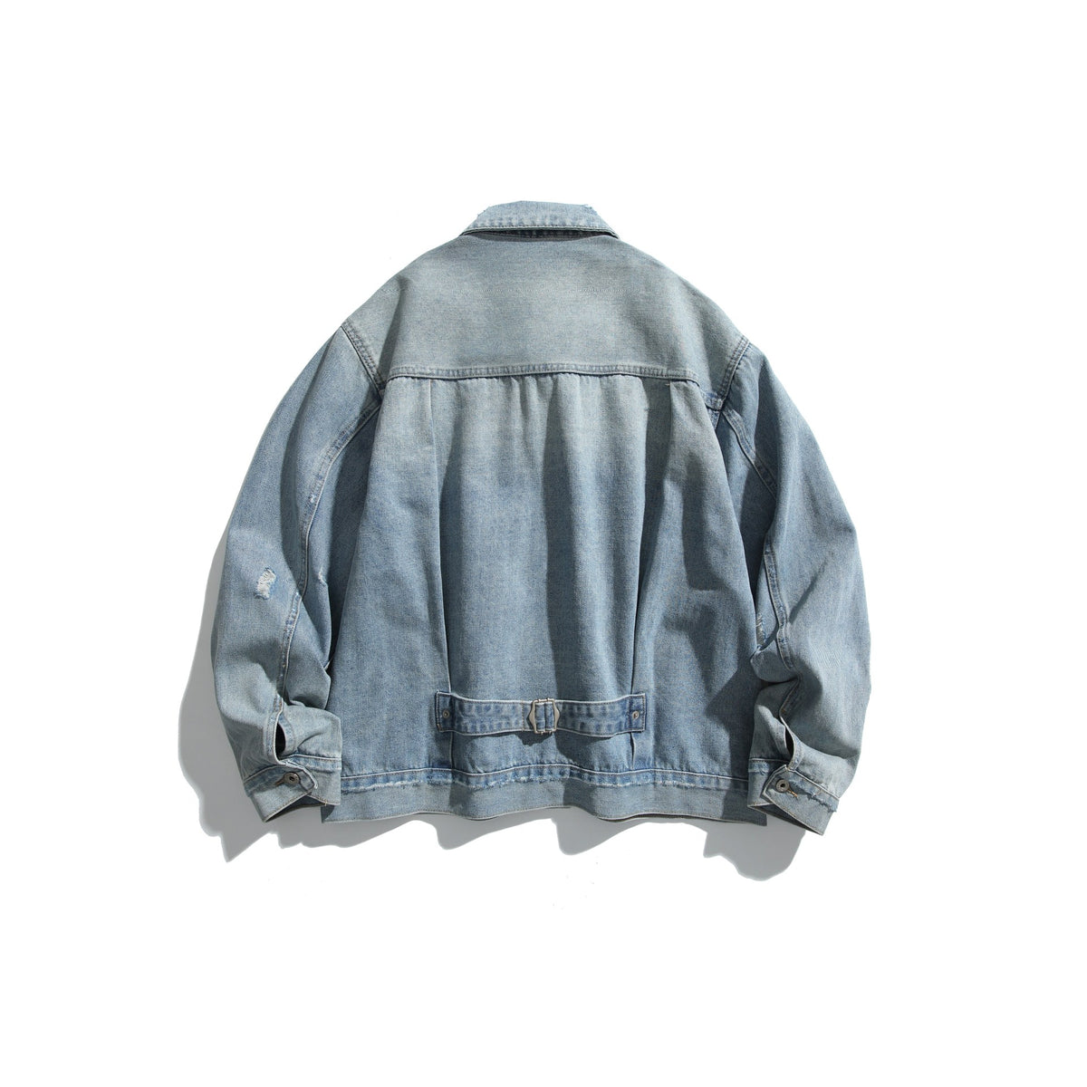 Unisex Oversized Denim Jacket with Used Look, Boxy Cut and Chest Pockets EVA-US