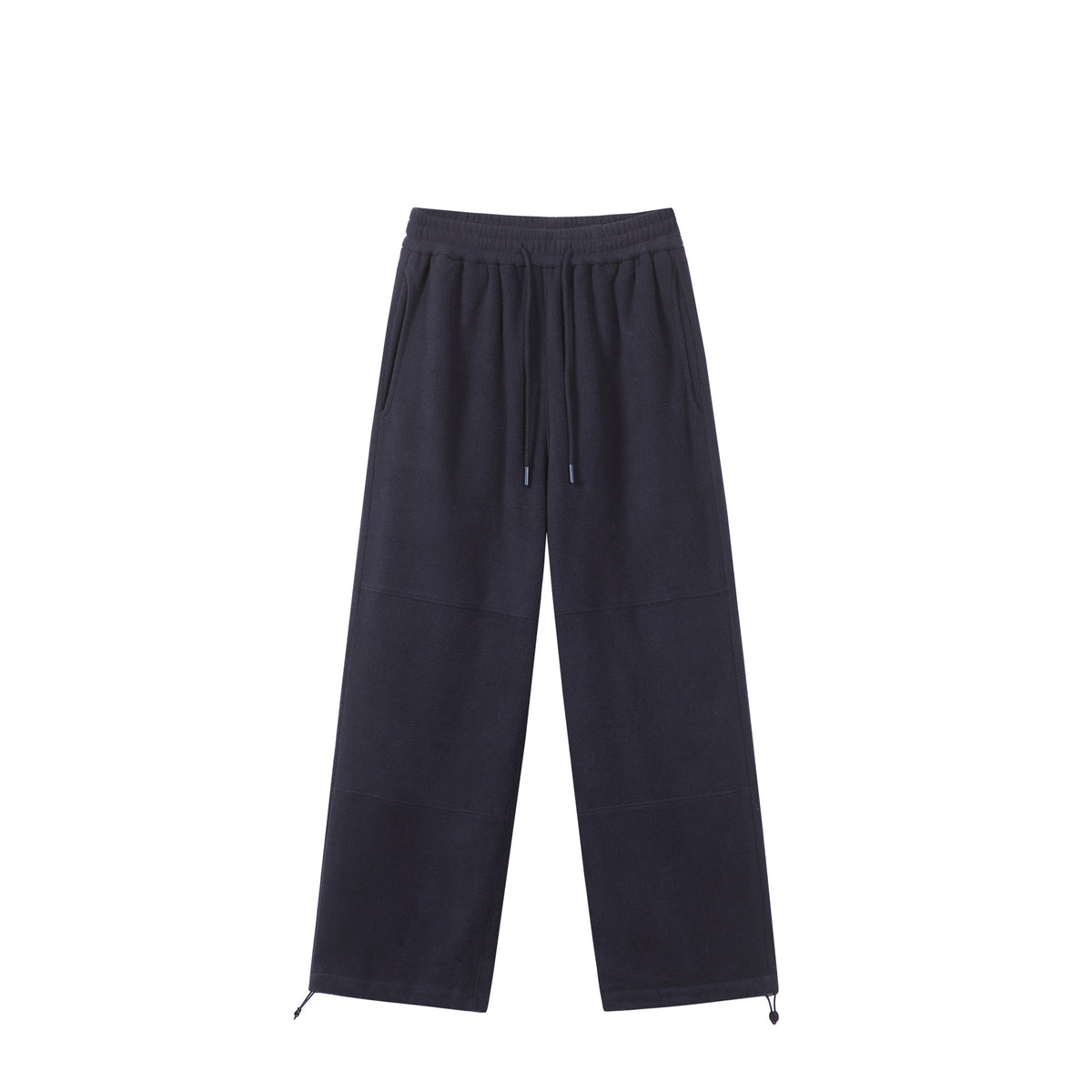 Women's Loose Fleece Jogging Pants with Drawstring Waistband, Side Pockets, and Adjustable Hem