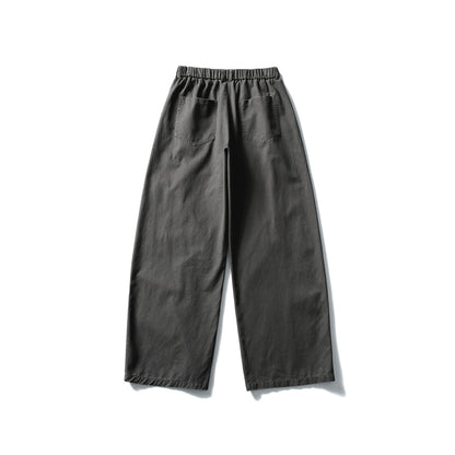 Women's Wide Cropped Pants with Elastic Waistband and Decorative Seam Passe EVA-US