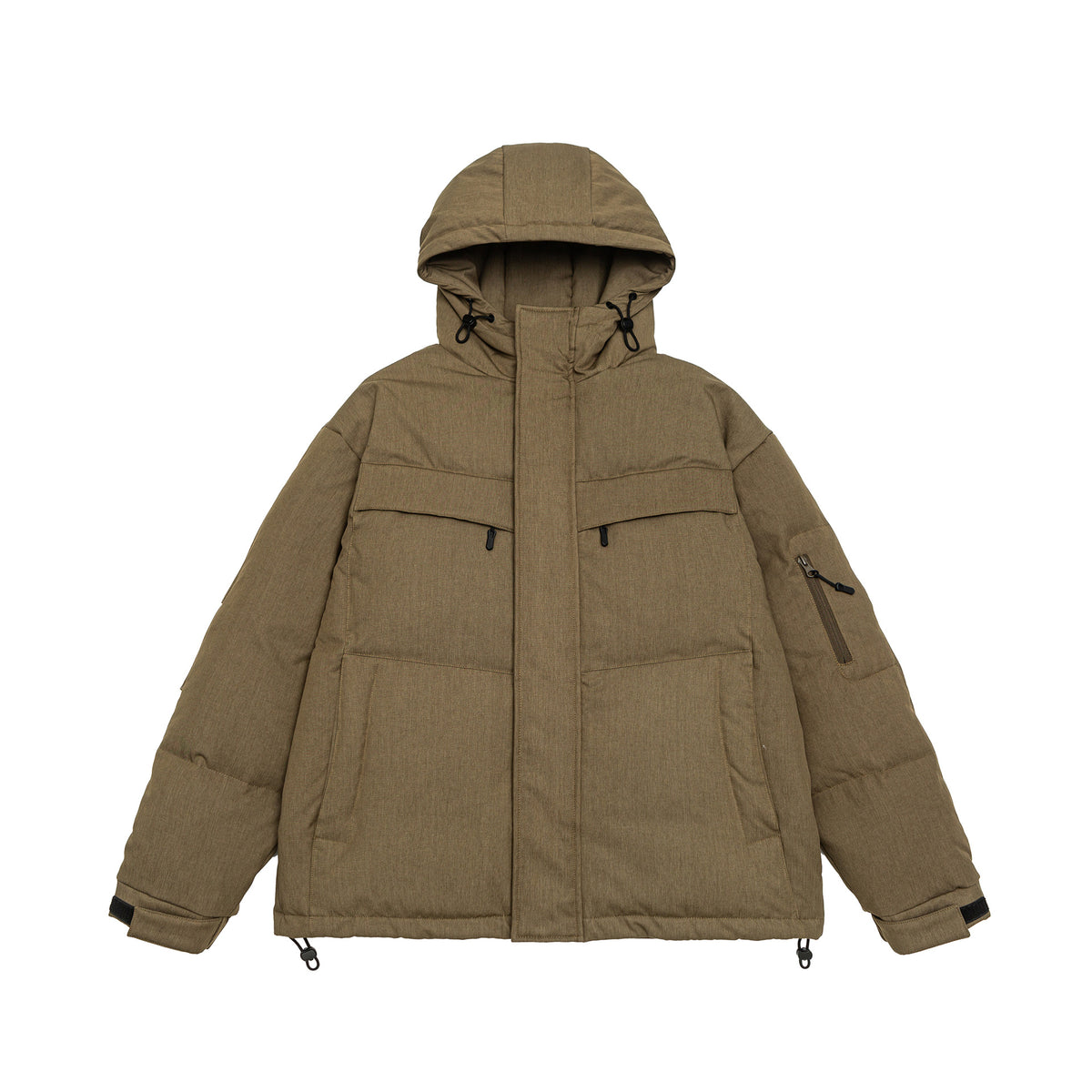 Men's Padded Winter Parka with Hood and Multi-Pockets EVA-US