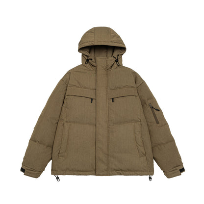 Men's Padded Winter Parka with Hood and Multi-Pockets EVA-US
