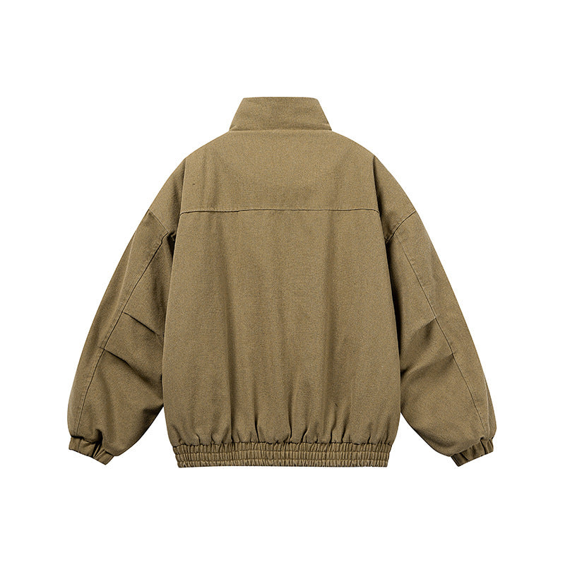 Unisex Boxy Denim Blouson with contrasting teddy lining and large flap pockets EVA-US