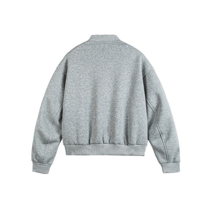 Unisex Boxy Sweat Jacket with full zip, badge applications and ribbed hem EVA-US