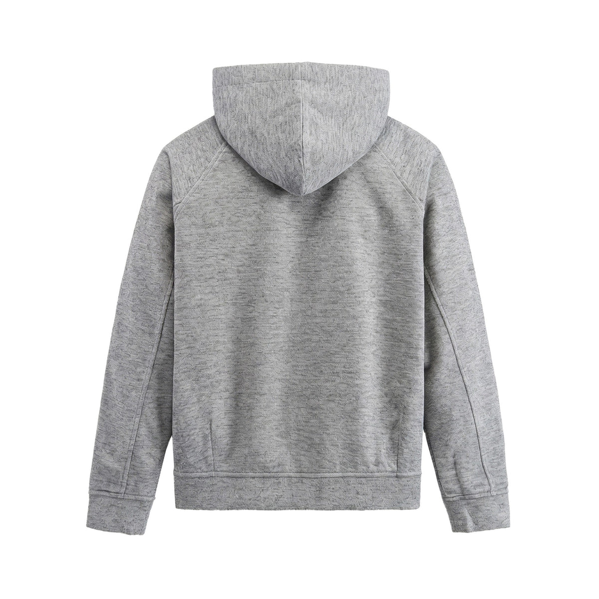 Unisex Short Cut Boxy Hoodie Jacket made of Sweat with Snap Placket and Side Pockets EVA-US