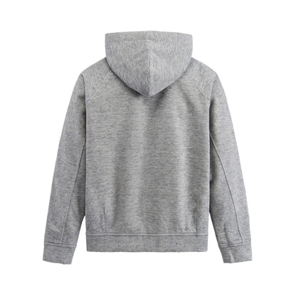 Unisex Short Cut Boxy Hoodie Jacket made of Sweat with Snap Placket and Side Pockets EVA-US