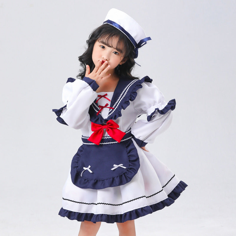 Girl's sailor dress with ruffle details EVA-US