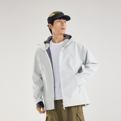 Men's Waterproof Softshell Outdoor Jacket with Adjustable Hood and Breathable Membrane EVA-US
