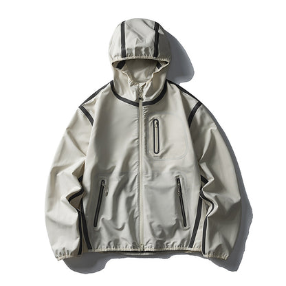 Unisex Waterproof Softshell Outdoor Jacket with Welded Seams and Hood EVA-US