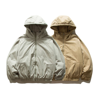 Unisex Oversized padded hoodie jacket with elastic hem and concealed pockets EVA-US