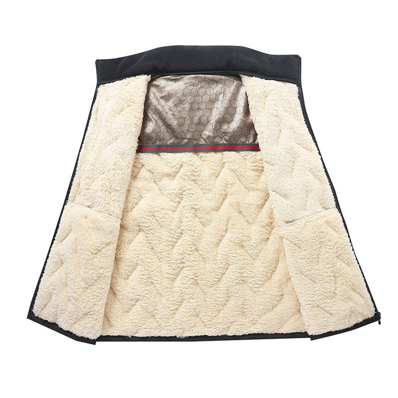 Men's quilted insulation vest with Sherpa lining, wind-resistant outer layer and zippered pockets EVA-US