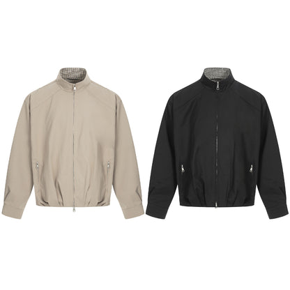 Men's Lightweight Windbreaker Blouson with Funnel Neck and Concealed Zippers EVA-US