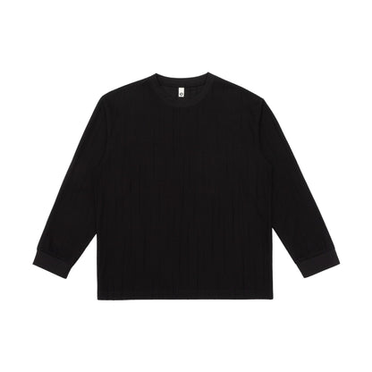 Unisex Premium-Long Sleeve Shirt made of textured jersey with reinforced round neckline EVA-US