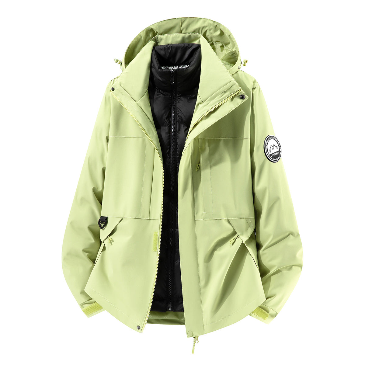 Men's two-layer hardshell parka with removable padded vest and technical hood EVA-US