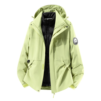 Men's two-layer hardshell parka with removable padded vest and technical hood EVA-US