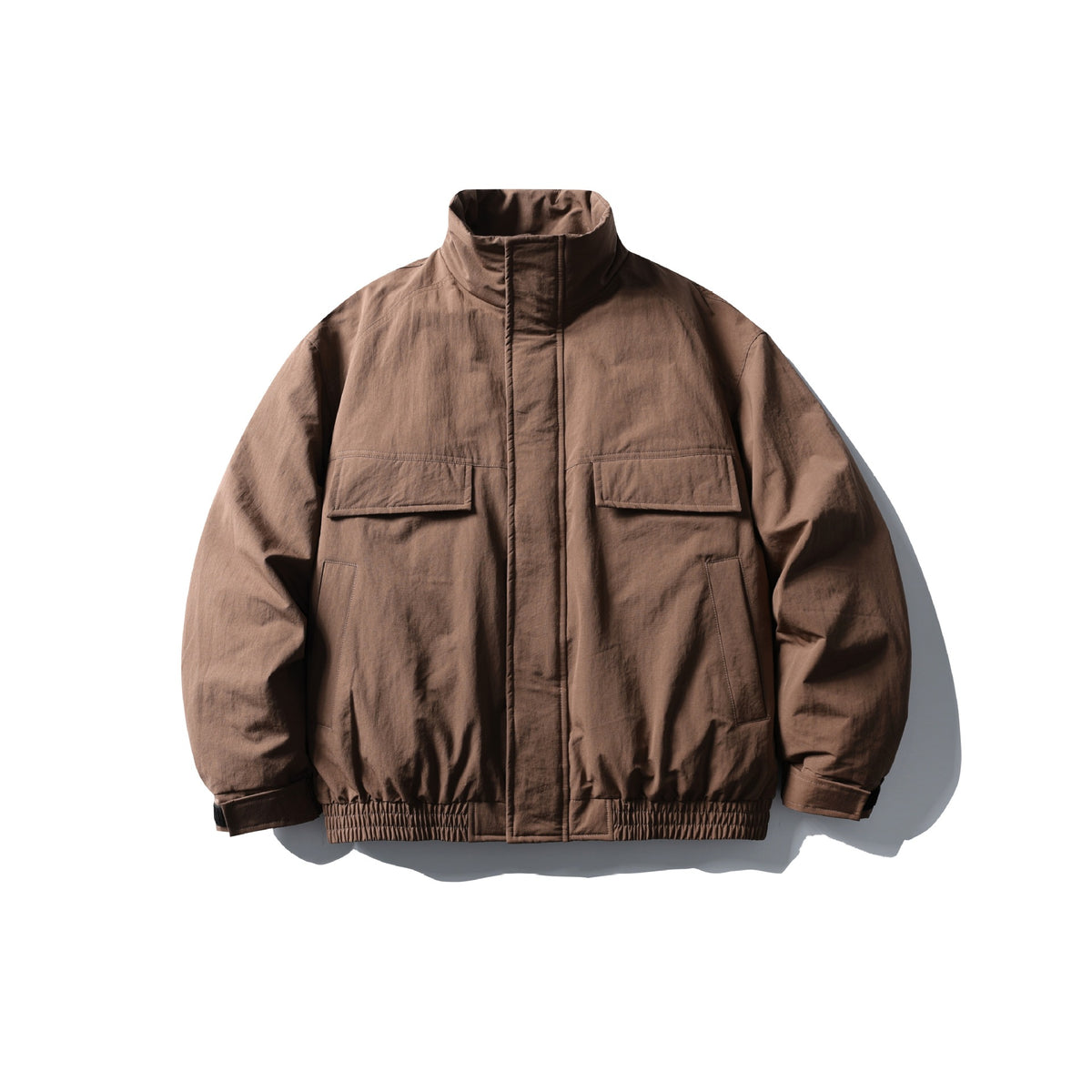 Men's Boxy Thermal Field Jacket with High Stand Collar and Flap Pockets EVA-US