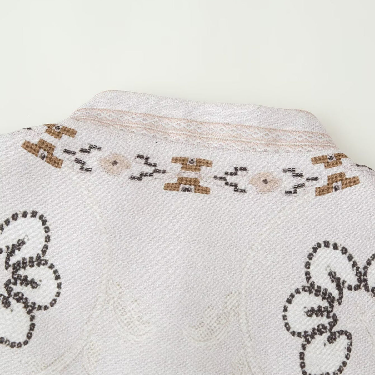 Women embroidered boxy short jacket with stand-up collar and floral embroidery EVA-US