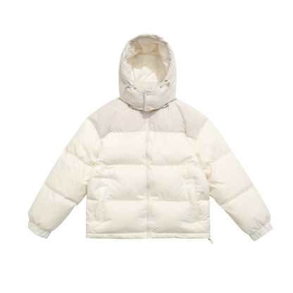 Men's Short Boxy Padded Jacket with High Hood, Drawstring and Elastic Sleeve Cuffs EVA-US