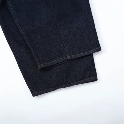 Women's high-waisted wide denim trousers with pleats and central crease EVA-US