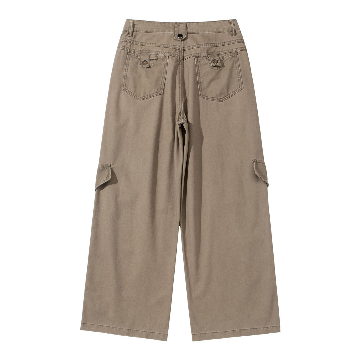 Women's cargo culotte with high waist, wide leg and flap pockets