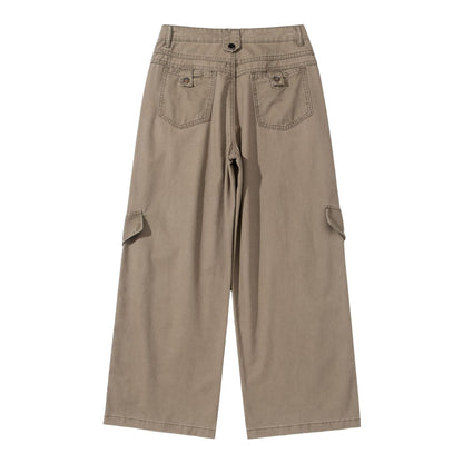 Women's cargo culotte with high waist, wide leg and flap pockets