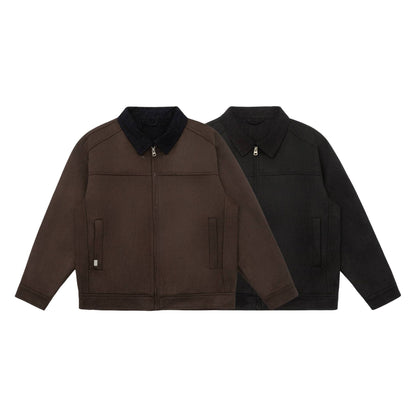 Men's short jacket in canvas workwear style with cord collar EVA-US