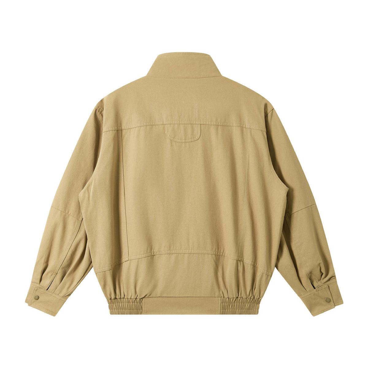 Men's Lightweight Canvas Field Jacket with Stand-Up Collar, Concealed Zipper and Elastic Hem EVA-US