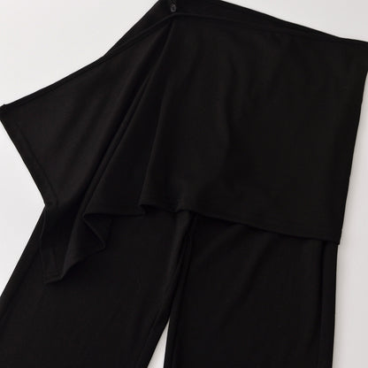 Ladies Palazzo Pants with Wrap Skirt Detail and Wide Leg EVA-US