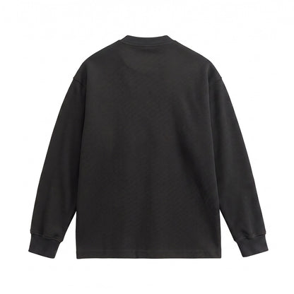 Unisex Loose fitting Henley sweatshirt with waffle texture and ribbed cuffs EVA-US