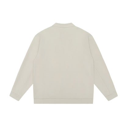 Unisex Oversize Zip Jacket made of heavy cotton blend with stand-up collar and zip pockets EVA-US