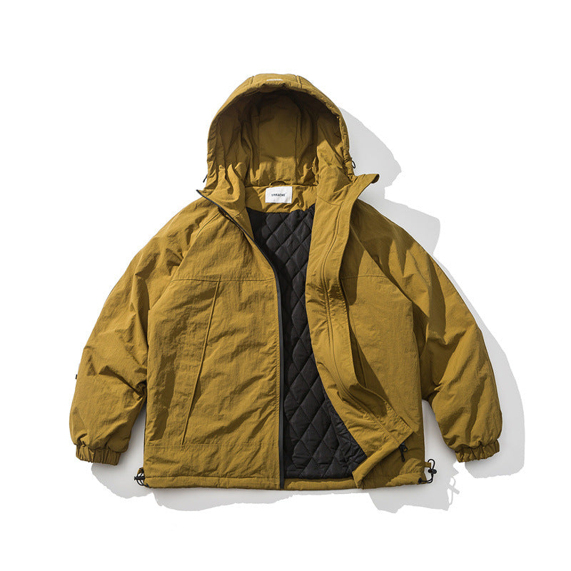 Unisex Lightweight Boxy Insulation Jacket with Hood and Adjustable Hem EVA-US