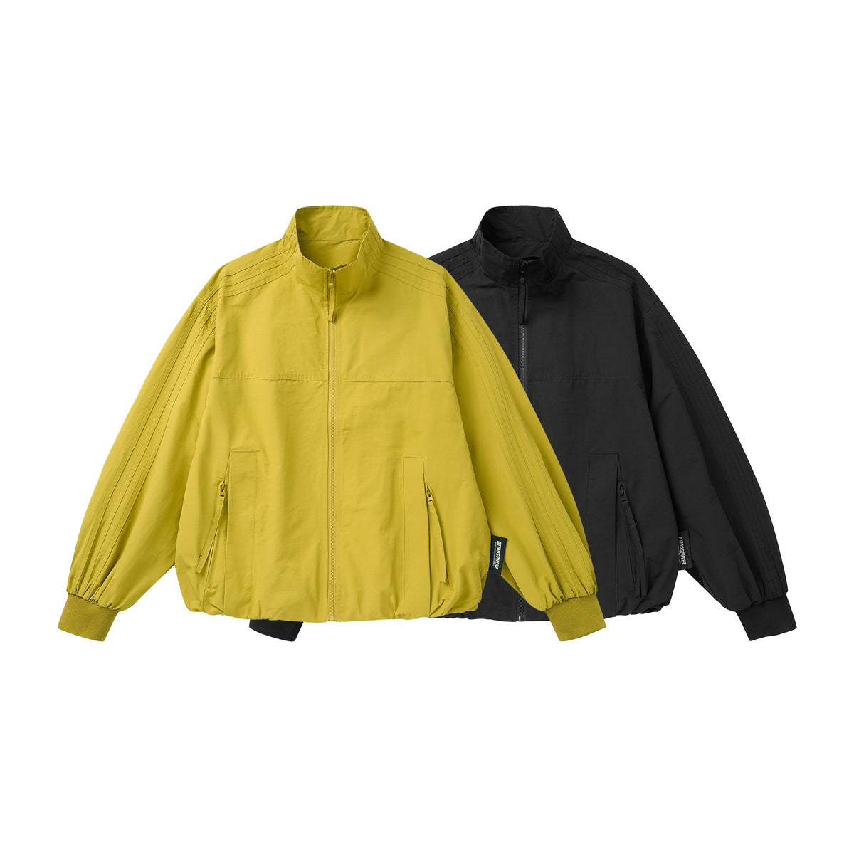 Unisex Light Windbreaker Jacket with High Stand-up Collar and Functional Pockets EVA-US