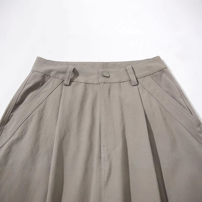 Women's Cropped Cargo Culotte with High Waist and Applied Flap Pockets EVA-US