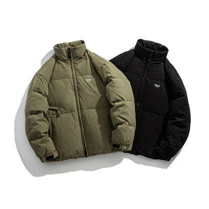 Men's Padded Short Thermal Jacket with High Stand-Up Collar and Adjustable Velcro Cuffs EVA-US