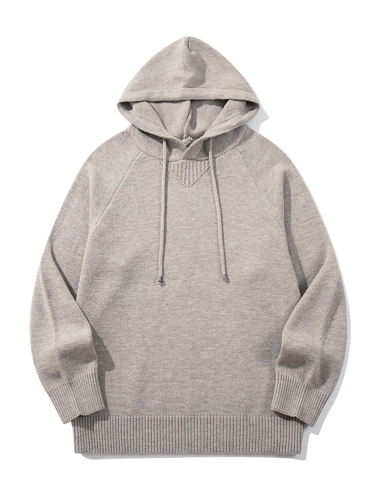 Unisex knitted hoodie with raglan sleeves and wide ribbed hem EVA-US