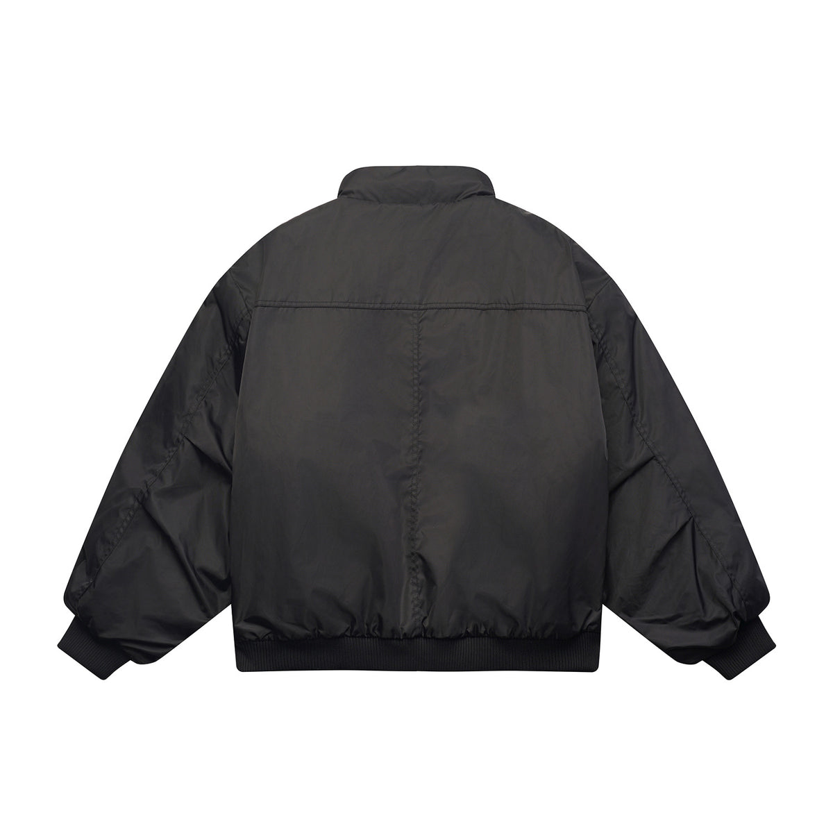 Unisex Boxy-Flight Jacket in Oversize Cut with Quilted Stand Collar Lining and Ribbed Cuffs EVA-US