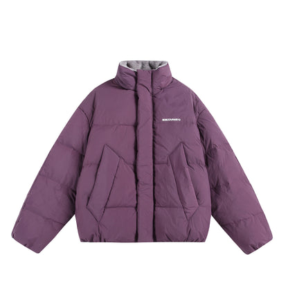 Ladies Oversized Padded Jacket with High Plush Collar and Wind Protection Placket EVA-US