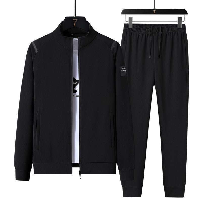 Men's sporty tracksuit set with zip jacket, round neck sweatshirt and slim fit jogging pants EVA-US