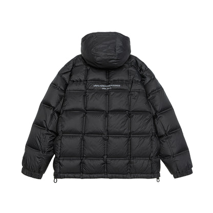 Unisex Oversized Padded Jacket with Hood, Down Look and Drawstring EVA-US