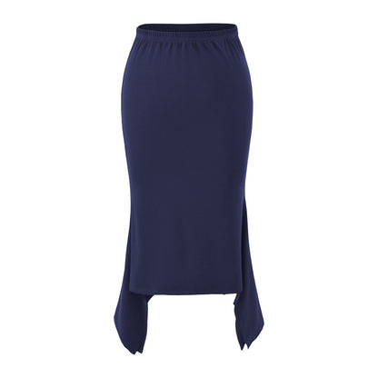 Women's Two-Piece Set with Fitted Long Sleeve Top and Maxi Skirt with Slit EVA-US