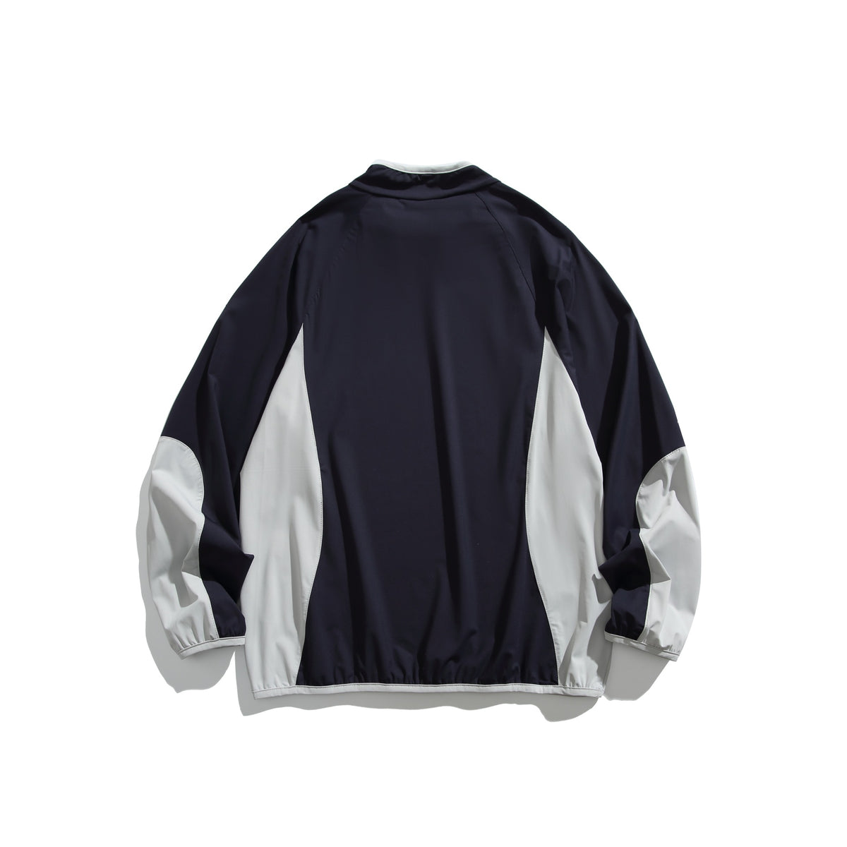 Unisex Oversized Windbreaker Pullover with Stand-up Collar and Contrast Panels EVA-US