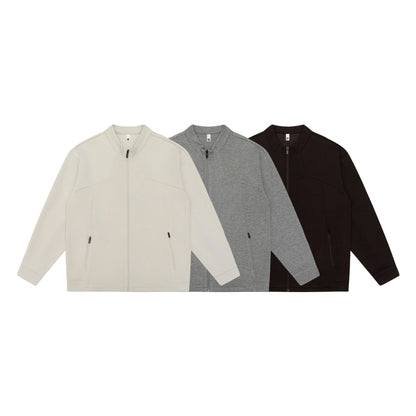 Unisex Oversize Zip Jacket made of heavy cotton blend with stand-up collar and zip pockets EVA-US