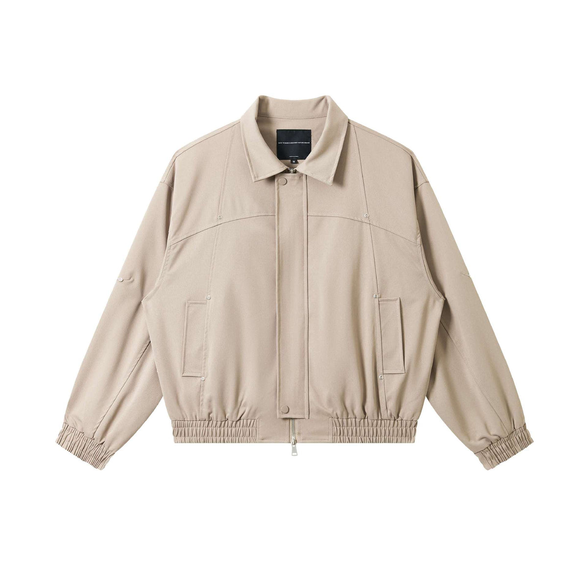 Unisex Short-cut technical blouson jacket with concealed front flap and elastic hem EVA-US