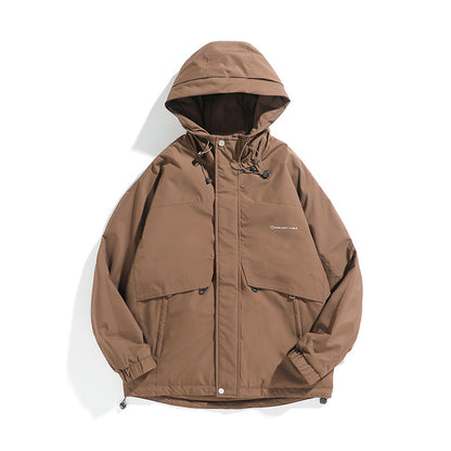 Unisex Wide cut weatherproof parka with hood, drawstring and patch pockets EVA-US