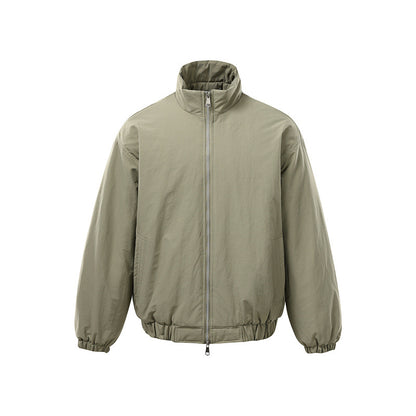 Unisex Boxy Zip Blouson Jacket with windproof microfiber cover, high stand-up collar and two-way zipper EVA-US