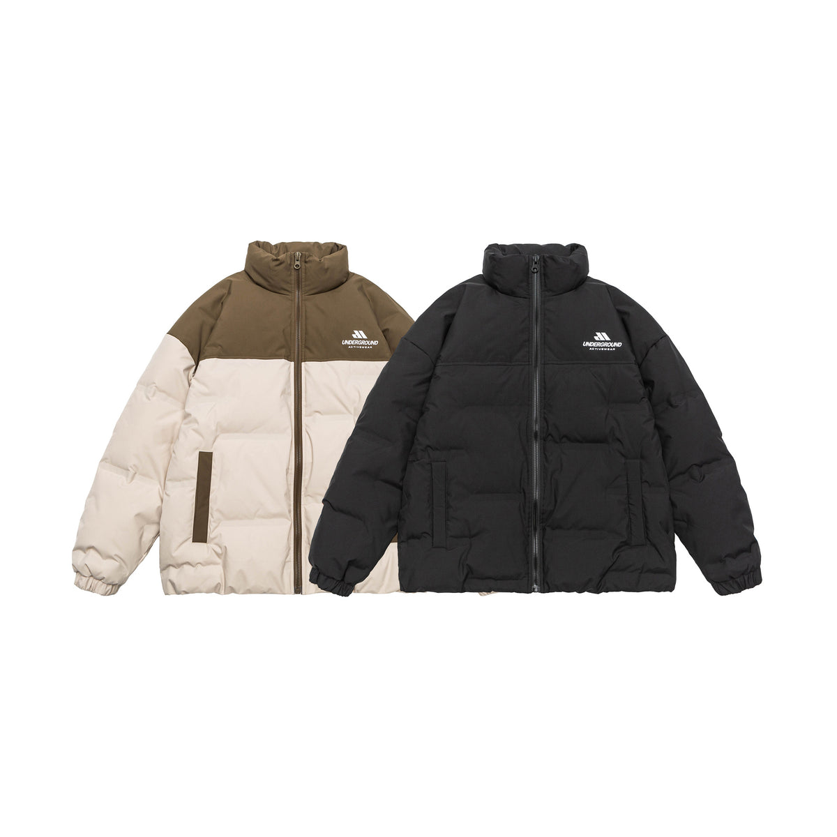 Unisex Padded Comfort Puffer Jacket with High Stand Collar and Brand Logo EVA-US